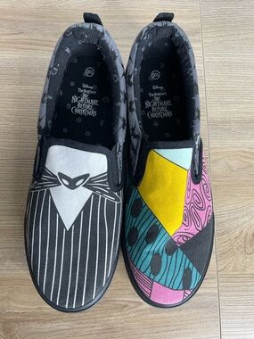 Disney Nightmare Before Christmas Jack And Sally Halloween Shoes Mens 9.5 NEW